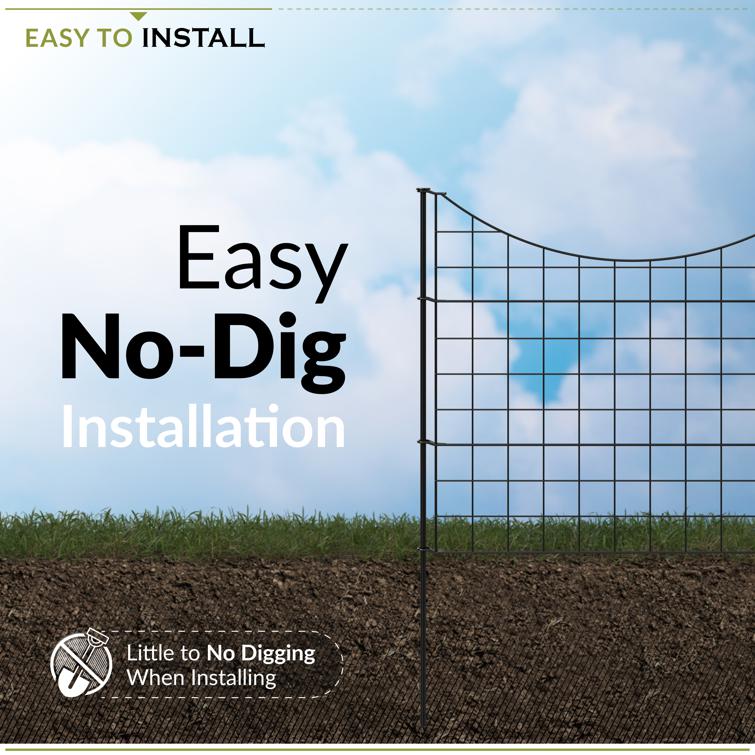 25in Black Metal Wire Zippity Garden Fence
